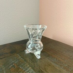 Vintage German 3-footed Crystal Vase